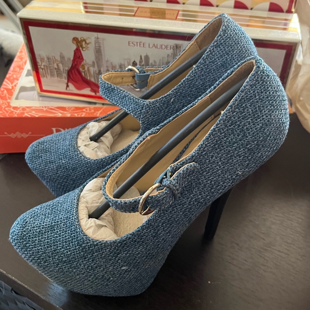 Jean color high heels Madison by Shoedazzle